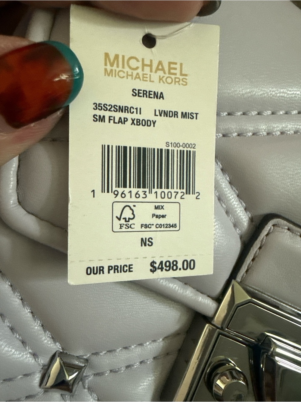 Michael By Michael Kors Light Lavender Quilted Crossbody/Handbag.  NWT - Picture 3 of 7